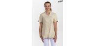 Chaqueta mujer asia beige m/c pespuntes