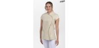 Chaqueta beige m/c cuello mao onda