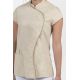 Chaqueta beige m/c cuello mao onda