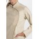 Chaqueta beige cruzada vivo marrón