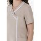 Chaqueta mujer m/c microfibra elástica beige