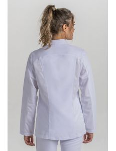 Chaqueta cruzada mujer m/l microfibra blanca