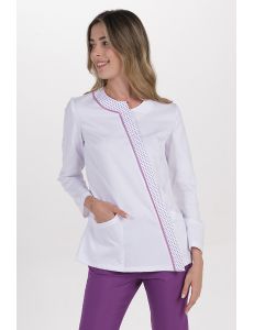 Chaqueta mujer asimetrica vivo lila