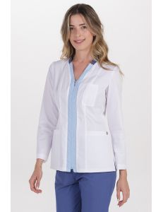 Chaqueta elástica m/l mujer detalles azul