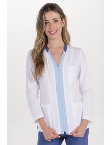 Chaqueta elástica m/l mujer detalles azul