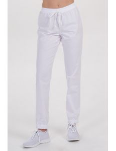 Pantalón unisex blanco goma y puño