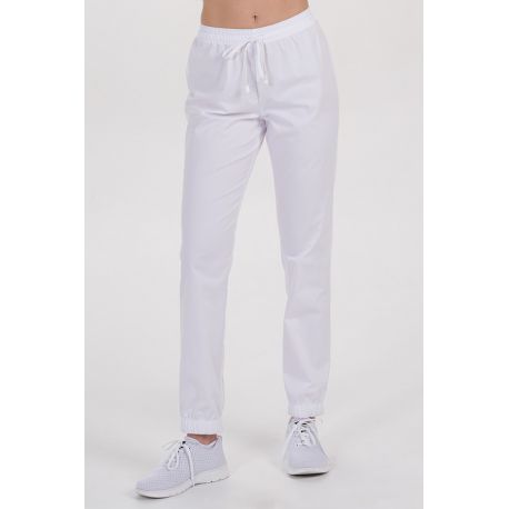 Pantalón unisex blanco goma y puño