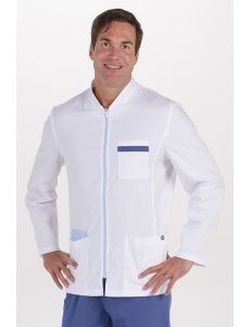 Chaqueta hombre sarga elástica m/l contraste azul