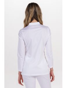 Chaqueta mujer sarga elastica m/l cruzada botones transparentes