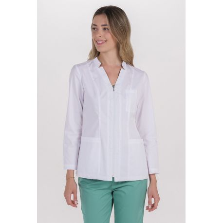 Chaqueta elástica m/l mujer blanca