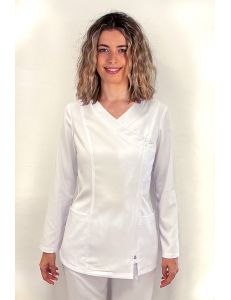 Chaqueta mujer m/l microfibra elástica blanca