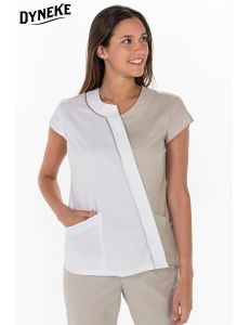 Chaqueta mujer asimetrica beige