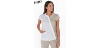 Chaqueta mujer asimetrica beige